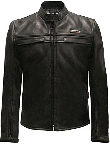 Skintan Childrens Kids Leather Motorcycle Biker Jacket Black (Age 11 years - Height 146cm)