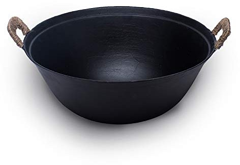 ZhenSanHuan Handgefertigter Wok aus Gusseisen, keine Beschichtung, kein Malen, gesund, langlebig (40 cm)