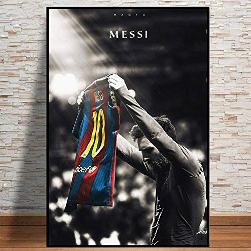 fdgdfgd Fußballstar Lionel Messi Retro Poster drucken Fußballspieler Leinwand Malerei Raum Wandkunst Bild Hauptdekoration Bild
