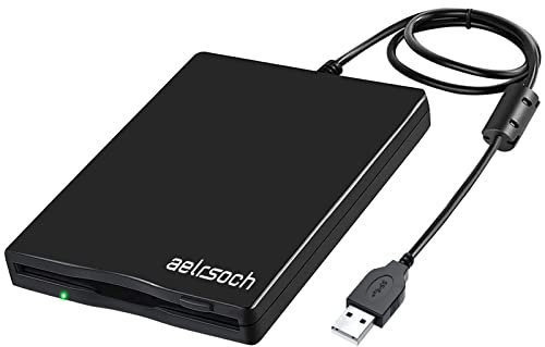 Floppy drive, external floppy drive, USB floppy drive, 3.5 inch floppy reader, 1.44 MB/2 HD external floppy drive, suitable for Win7/8/10/XP/Plug and Play