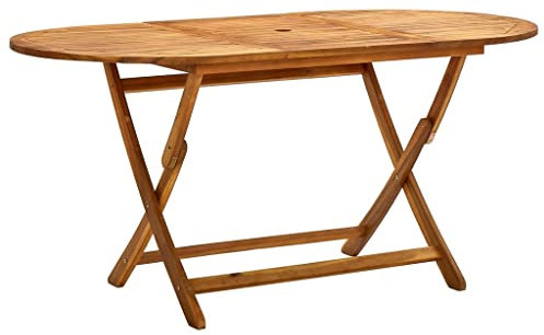 vidaXL Tavolo da giardino pieghevole, 160 x 85 x 75 cm, in legno di acacia massiccia