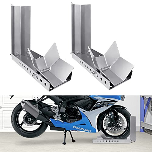 HENGMEI Verladehilfe Schiene Motorradwippe Motorrad vorne Vorderradklemme Radwippe Motorradständer für 60-145cm Radbreite (2 Stücke)
