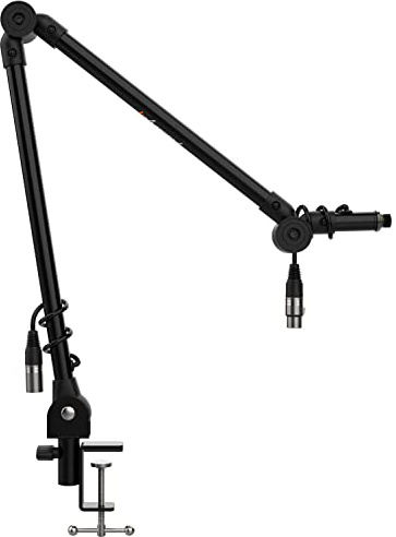 Audibax MTS-20 - Supporto per Microfono da Tavolo Precablato - Supporto da Tavolo con Braccio Articolato - Installazione Diretta sul Tavolo - Supporto Stabile e Robusto - Cavi XLR Integrati