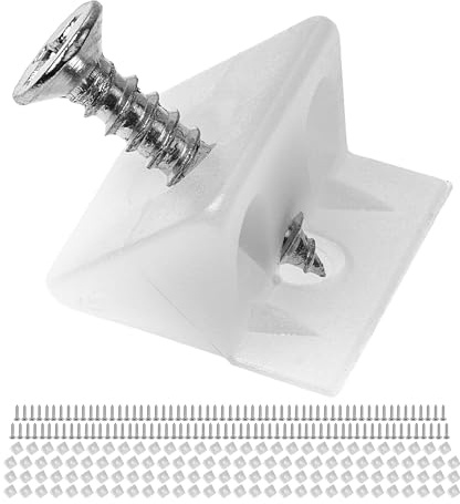 Möbel Keile für Schublade und Schrank, 120 Pack, 14 x 9 mm Eckkeile, M2 x 16 mm Holzschrauben, Reparatur Set für durchhängende Schubladenböden, Schrankrückwände, Ersatz Rückwandverbinder Möbelstück