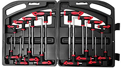 ROTATION 16-teiliges Sechskant und Torxschlüssel-Set, T-Griff Schlüsselsatz mit Box