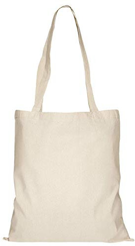 TEXXILLA 10er | 25er | 100er Pack Baumwolltasche - 28 Farben | mit Zwei Langen Henkeln | 38x42cm | Jutebeutel | Einkaufstasche | unbedruckt, Farbe:natur, Größe:10 Stück