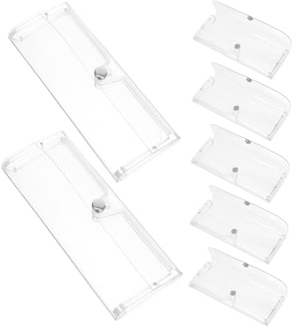 ULTECHNOVO 7 TLG. Brillenetui Hartes Brillenetui Transparentes Kunststoff-Brillenschutzetui Mit Magnetknopf Für Damen Herren