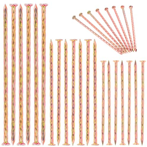 Rustark Lot de 40 piquets en métal galvanisé pour gazon artificiel, 15,2 cm, piquets d'ancrage pour bordure de jardin, faux gazon d'aménagement paysager, gazon artificiel