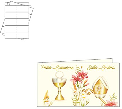 ARKRAFT 40 Kärtchen für Gastgeschenke zur Kommunion und Konfirmation, personalisierbar, mit PC (Kommunion und Konfirmation CC1)