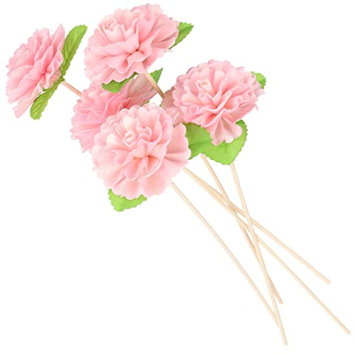 Milisten 5pcs Reed Diffuser Sticks Rose Flowers Wood Rattan Reed Artificial Essential Oil Aroma Diffuser Sticks Replacement Refill Rattan Sticks for Home Office Decor