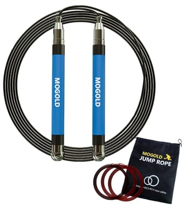 Mogold Springseile Boxen Erwachsene Fitness, Längenverstellbar Speed Rope Seispring, Silikonhülle, Metallgriff Geschwindigkeitsseilkabeln für Fitness, Home Workout
