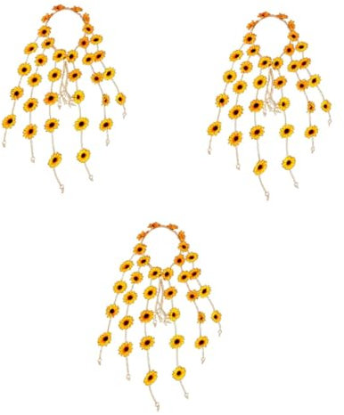 minkissy 3stücke Sonnenblumen-haarband Mit Verstellbarem Design Und Floralen Akzenten Für Hochzeiten Partys Und Besondere Anlässe Gelb
