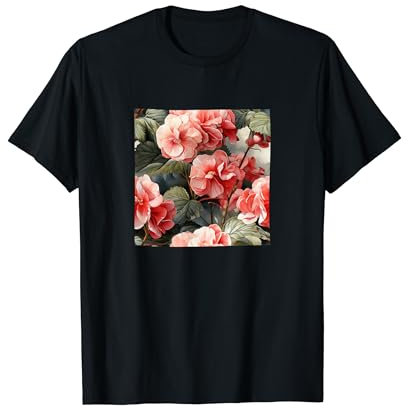 Begonie Aquarell Floral Wildflower Grafik T-Shirt