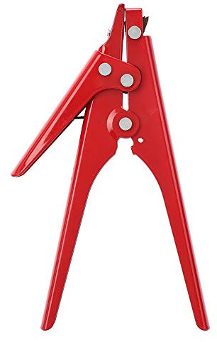 45 Stahl-Nylonband-Spannwerkzeug, Kabelbinder-Spannwerkzeugpistole, Rotes Kabelreißverschluss-Werkzeug für Kunststoff-Nylon-Kabelbinder oder Verbindungselemente