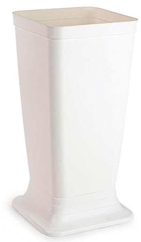 Tradineur Wet Porte-parapluie carré en plastique, design moderne, support pour parapluie, décoration, fabriqué en Espagne (blanc, 51,5 x 26 x 26 cm)