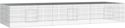 FOZICV Kaninchenkäfig im Freien 3 Paneele 325x109x54 cm Verzinktes Eisen Langlebiges Material Drahtrahmens Hasenstall Belüftet Kaninchengehege Geräumig Bereitstellung von Ausreichend Platz