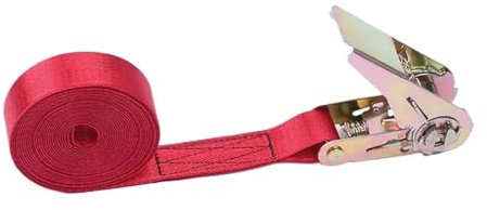 EKalgretrA 5 Metri Auto Moto Cargo Strap Tension Rope Tie Down Strap Forte Cinghia a cricchetto for Borsa da Viaggio Corda di Ancoraggio Fasce Elastiche Cinghie di Tensione con Cricchetto(Red)