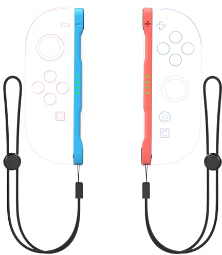 Shiptree Paire de Dragonnes Switch 2 pour Joy-C 2, Accessoires Compatible avec Manette Nintendo Switch 2, Bleu clair/Rouge clair