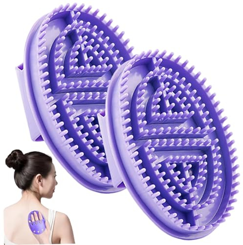 Massage Brush, 2PCS Meridian Brush, 5.7x3.7 Inch Massage with Non Slip Handle, Body Tools for Neck, Shoulders, Waist, Legs, Knees