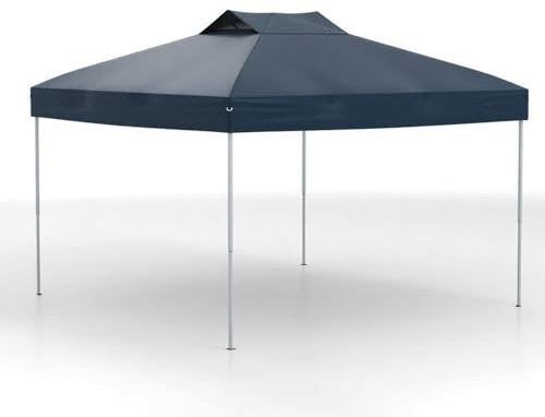 GOPLUS 3x3 m Pop-Up-Pavillon, Pavillon wasserdicht stabil, höhenverstellbarer Faltpavillon inkl. 8 Bodennägel & 4 Windseilen, tragbares Gartenpavillon mit Tragetasche, für Camping & Party (Marine)