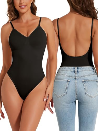 Joyshaper Shapewear kvinnor magkontroll bodysuit formande formande body, kroppsformare, rygglös stringbody, stringbody, formande med justerbara axelremmar