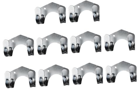STOBAZA 10 pièces Crochet Double Fer Robuste avec Vis Support Mural pour Outils de Jardin Rangement Tuyau Arrosage et Accessoires Résistant Corrosion Installation Facile