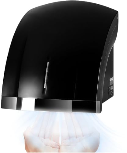 BESTXH Asciugamani, Asciugamani Commerciali Compatti, Asciugamani Elettrici Automatici con Interruttore Aria Calda/Fredda, per Bagni Domestici O Commerciali,Nero