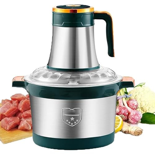 Tritacarne elettrico in acciaio inox, 500 W, 5 marce, 6 lame affilate, coperchio visivo per carne, frutta, noci, verdura