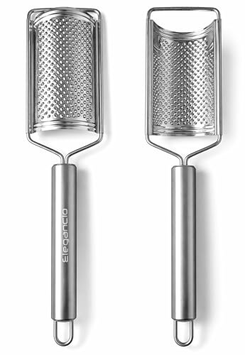 ELEGANCIO Rallador múltiple de acero inoxidable para jengibre, especias, frutos secos, rallador de limón, queso duro, rallador de mano con suspensión, rallador de jengibre, rallador fino para especias