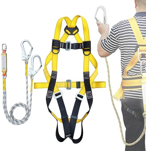 Imbracatura di sicurezza sul lavoro - Protezione completa del corpo, Imbracatura anticaduta a 5 punti per uomo, Cinghie rinforzate | durevole per la costruzione di coperture, dimensioni de