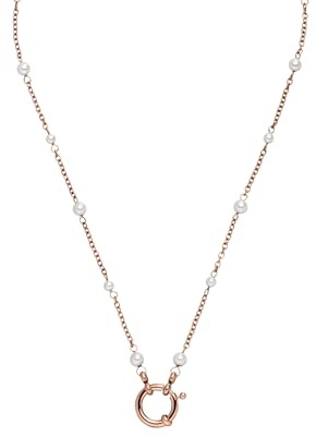Purelei Charm Kette mit Perlen | Verstellbare Edelstahlkette mit Muschelperlen | Individuell mit Charms kombinierbar | Eleganter Look für Alltag & besondere Momente
