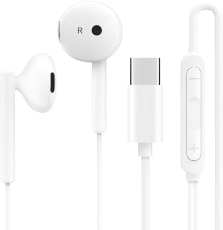 USB C Headphones for iPhone 17 16 15, Wired Earphones USBC for iPad Air Pro Mini MacBook, Type C Earbuds for Samsung S26 25 24 23 22 21 20, Google Pixel, Lenovo, Dell, in Ear Headphones, Microphone