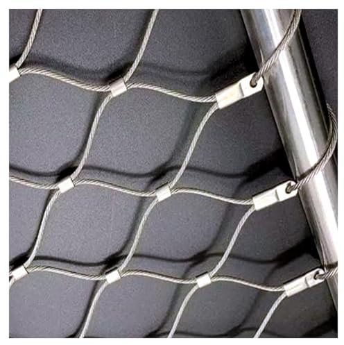 X-Pe - Cable flexible de malla de alambre de acero inoxidable 304 de alta altitud, red anticaída, con relleno de balaustrada elástica, red de protección para aves de corral (1.3 x 4.26 x 9.80 pies)