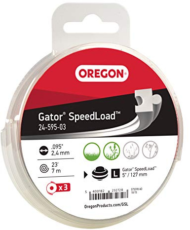 Oregon 24-595-03 Fil de coupe Gator SpeedLoad, 2,4 mm paquet de 3