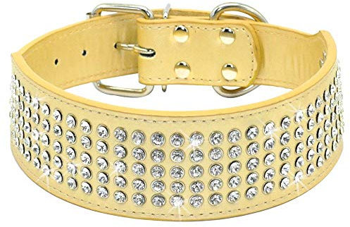 Elegel Hundehalsband Leder Breit große kleine mittelgroße Hunde Schwarz Rot Rosa Pink mit Strass und Anti-verlorene Handynummern Anhänger