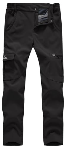 donhobo Damen Outdoorhose Wanderhose wasserdichte Softshellhose Winddicht Warm Fleece Gefüttert Herbst Winter Trekkinghose Funktionshose
