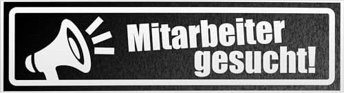 Kiwistar Magnetschild Mitarbeiter gesucht Megaphone inv. - 30cm Schwarz - reflektierend - magnetisch für Auto PKW Kfz - wiederverwendbares Hinweisschild aus Magnetfolie - für Fahrzeug, Truck