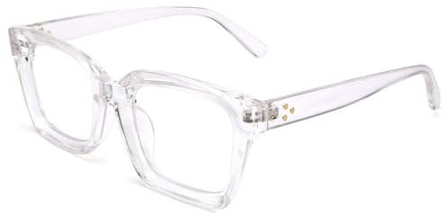 FEISEDY Klassische Brille Rechteckig Klare Linsen Dicker Brillenfassung für Damen Herren B2461 | Dicker Brillenfassung, Klare Linsen