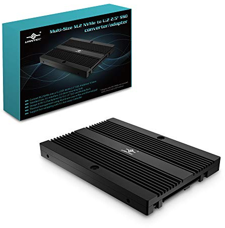 Vantec Multi-Size M.2 NVMe to U.2 (SFF-8639) 2.5 SSD Adapter (MRK-NVM2U2-BK), Convert M.2 NVMe into U.2, Not for SATA, Black, Size: 3.9 x 2.7 x 0.4 inches / 100 x 70 x 9.5mm
