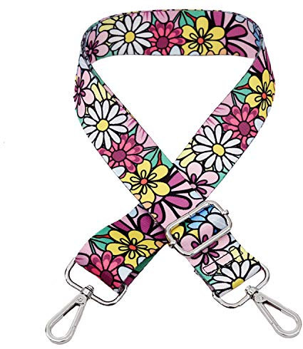 Schultergurt Tragegurt Bunter Verstellbarer Tschengurt Umhängegurt für Schultertasche Tragetaschen und Handtaschen Blumen Muster 80-140cm Schulterriemen