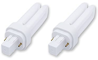 Lumenivo 13 Watt Quad Tube Fluorescent Lamp With GX23-2 Base, 3500K Cool White U Shaped Compact Bulbs - PLC 13W 2 Pin Double Tubes CFL, 810 Lumens Output - 2 Pack