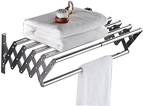 Badezimmer Wäscheleine Aus Metall Hängetrockner Extendable Aluminium Variabler Wandwäschetrockner Ausziehbarer Wandtrockner Für Den Innen- Und Außenbereich (Color : Horizontal bar)
