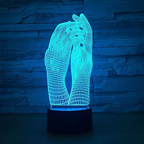 3D Optical Illusion I Love You Sign Language LED Night Light USB Operated Romantic Valentine' Day Party Decoration