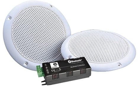 e Audio Haut-parleurs Waterproof HiFi 80W Plafond encastrable amplifiée Compatible Smartphone Google Home Bluetooth Amazon Alexa