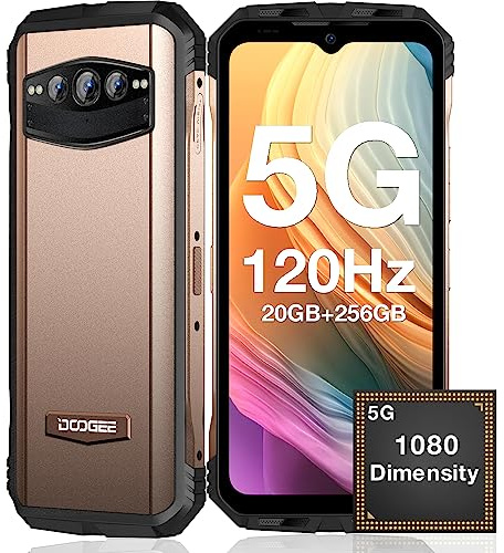 DOOGEE V30T Telephone Portable Incassable 5G, 20GB+256GB, 10800mAh/66W, 108MP Triple Caméra+Vision Nocturne, 6.58 120Hz, Dimensity 1080 Android 12 Smartphone Incassable, NFC/OTG/IP68/WIFI 6-Or