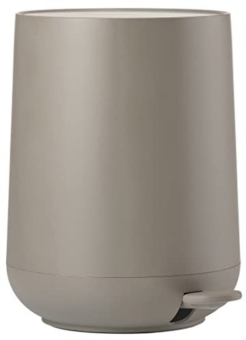 Zone Denmark Nova Bathroom Bin, Cosmetic Bin, Bathroom Waste Bin, Diameter 23 cm, Height 29 cm, Capacity 5 Litres, Taupe