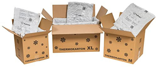 karton-billiger | Thermokartons Öko Thermobox Thermokarton Tiefkühlversand Lebensmittelversand Thermoverpackung inkl. Inlay | 100% recyclingfähig | 3 Größen (24 Liter - 290x290x290mm, 5)