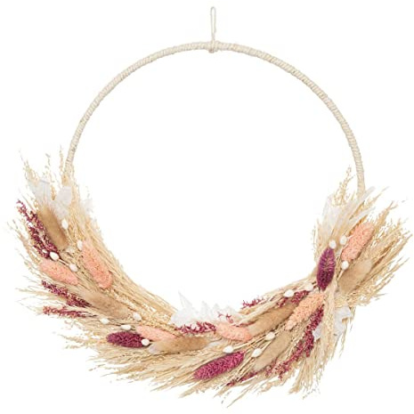 ATMOSPHERA CREATEUR D'INTERIEUR Couronne de Fleurs Sec r d34, Beige