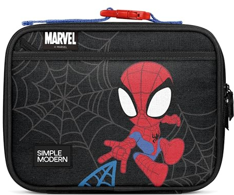 Simple Modern Marvel Kids Lunch Box for School | Reusable Insulated Lunch Bag for Toddler, Girl, and Boy | Meal Containers with Exterior & Interior Pockets | Hadley Collection | Spidey Kid