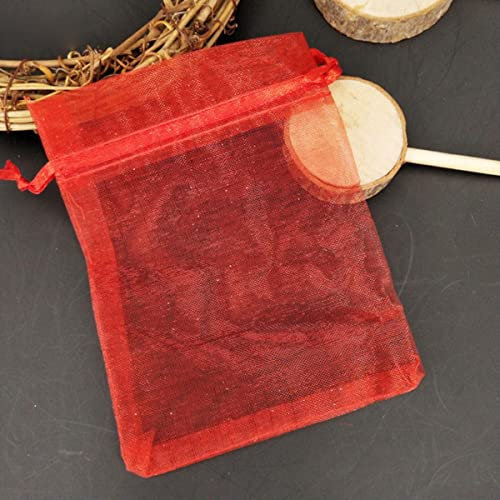 SAMCRY 50 Stück 30 x 40 35 x 50 große Organzabeutel Schmuckverpackung Geschenk Süßigkeiten Hochzeit Party Goodie Verpackung Gefälligkeiten Beutel Drawable Bags-red,11x16cm-SH315-50,Andere